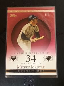 1of1 ！Mickey Mantle 2007 topps 1/1 Yankees マントル