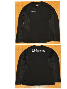 ATHLETA ORei アスレタ　オーレ　 長袖　ユニフォーム　 XO 着丈73 身幅54 裄丈91 ブラック　黒色 種類プラクティスシャツ