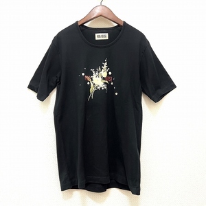 #spc ピンクハウス PINKHOUSE Tシャツ L 黒 花柄 ロゴ レディース [843075]