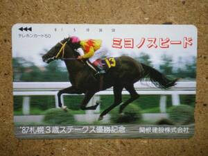 I1882・ミヨノスピード　競馬　テレカ