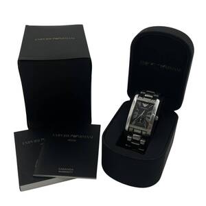 ☆★【電池交換済み】EMPORIO ARMANI　エンポリオ　アルマーニ　クウォーツ　腕時計　AR-0156　ステンレス　ブラック★☆