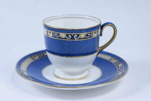 レア! ウェッジウッド アンティーク デミタスカップ&ソーサー Wedgwood 茶壺 X9933 濃いパウダーブルー