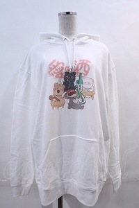 NieR Clothing / PULLOVER PARKA【愛酒】 2XL 白 I-24-02-09-067-PU-TO-HD-ZI