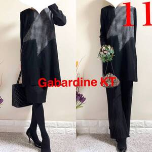 Gabardine KT ギャバジン　キヨコタカセ　コムサデモード　暖か　高級　チュニックワンピース　モノトーン　秋冬