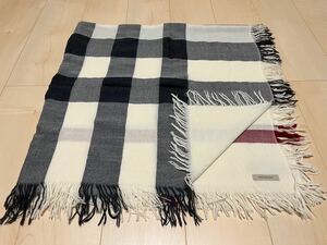 BURBERRY　バーバリー　ストール　ショール　アイボリー　ホワイト系　　薄手　メリノウール100%　送料無料!!!