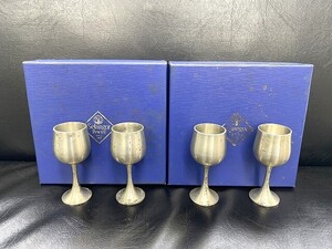 1円～ 中古 Selangor Pewter セランゴールピューター ワイングラス ミニカップ ペア2客×2点セット 錫97％ 洋食器 インテリア コレクター