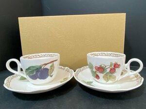 NORITAKE ロイヤル オーチャード ガーデン さくらんぼ 花柄 ティ― コーヒー 碗皿 ペアー ノリタケ ☆ちょこオク☆ 佐川80サイズ