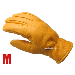 CHURCHILL GLOVE TAN M/チャーチルグローブタン茶色裏地なし鹿革ディアスキン本革春用夏用春夏用定番レザーグローブバイク用手袋メンズ男性