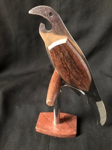 バーセット　スタンド　鳥　ＲＯＳＥ　ＷＯＯＤ　ＨＡＮＤＬＥ　ワイン　ボトル　オープナー　ステン　BAR　SET　STAND　古い