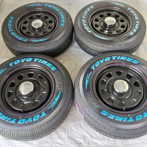 デイトナ 15-6.0J＋45 6-139.7 ブラック タイヤ付4本セット 195/80R15 TOYO H30 キャラバン E25/E26 NV350 (W2120-2)