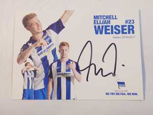 ヘルタ・ベルリン Hertha Berliner ミッチェル・ヴァイザー Mitchell Weiser 直筆サイン オートグラフカード グッズ サッカー auto