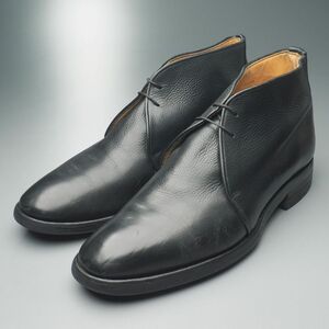 W2282//アルフレッドサージェント製*ブルックスブラザーズ×PEAL & Co*メンズ9D/チャッカブーツ/プレーントゥ/ショートブーツ/革靴/黒