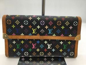 1円【LOUIS VUITTON】モノグラム マルチカラー 長財布 三つ折り財布 ルイヴィトン モノグラムマルチカラー ブラック ポルトトレゾール 財布