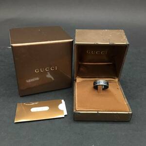 ER1215-3-3 【GUCCI】 グッチ GGアイコンリング 指輪 サイズ12表記 ブラックコランダム 黒 リング ブランド 60サイズ