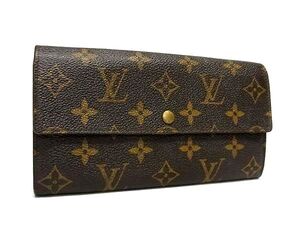 1円 LOUIS VUITTON ルイヴィトン M61726 モノグラム ポシェットポルトモネクレディ 二つ折り 長財布 ウォレット ブラウン系 FI4169