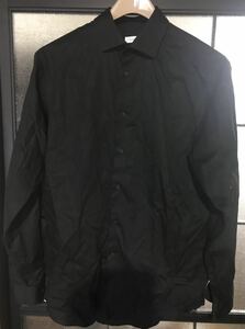 おしゃれ☆ 美品 CK カルバン クライン ノーアイロン レギュラーフィット 長袖シャツ 黒 ブラック Lサイズ