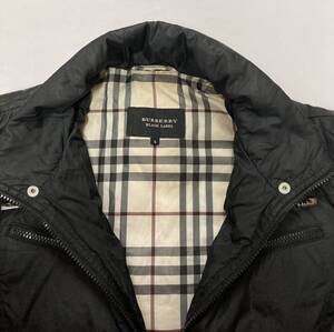 バーバリー ブラックレーベル♪ ダウン ジャケット ブラック チェック BURBERRY BLACK LABEL ホワイトグースダウン95% メンズ アウター 