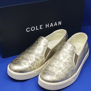 DKG★美品 COLE HAAN コールハーン グランドプロ スペクテイター 2.0 ソフト ゴールド レオパード プリント スリッポン 靴 スニーカー 箱付