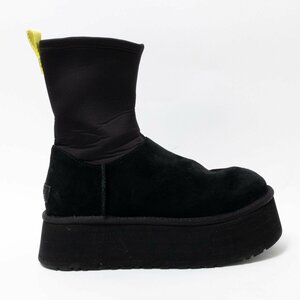 【1円スタート】UGG アグ 1144031 Classic Dipper クラシック ディッパー 厚底ブーツ プラットフォーム ブラック 24cm スエード ネオプレン