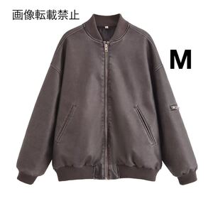 vintage ヴィンテージ レトロ フェイクレザー ジャンパー ブルゾン アウター Mサイズ レディース★ZARA 好きな方に★秋新作 新品未使用★