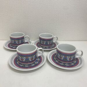 refle● レア！　ノリタケ　Noritake カップ&ソーサー 4客　レトロ柄　現状品