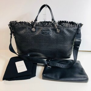 ICH【中古美品】 EMPORIO ARMANI エンポリオアルマーニ ストローバッグ Y3D165 Y3 〈180-240930-sm-2-ICH〉