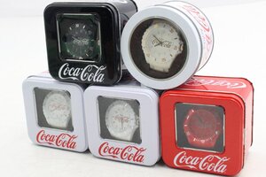 【ト静】 ★ ヴィンテージ コカ・コーラ ロゴ入り 腕時計 赤 黒 白 5点セット Enjoy Coca-Cola Trade-mark 現状販売 GAZ01GCG0M