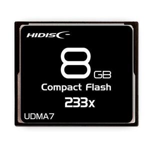 コンパクトフラッシュ CFカード 8GB MLCチップ搭載 HIDISC/HDCF8G233XJP3/0233/送料無料メール便