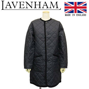 LAVENHAM (ラベンハム) WMS SLJ2106B EVESHAM イブシャム ウィメンズ ロングライン ラウンドカラーコート イギリス製 G95 LAMPBLACK LH018