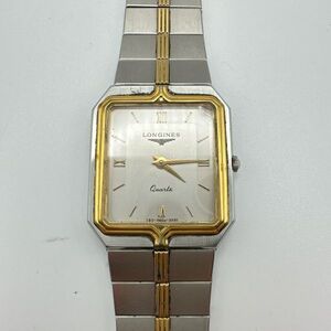 A2501-2-8 １円スタート 稼働品 クオーツ LONGINES　ロンジン メンズ腕時計 アンティーク シルバー　 ゴールド レア　希少品