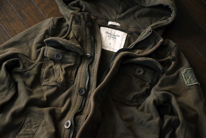 レア　Abercrombie & Fitch　パーカージャケット HOODED JACKET オリーブ　S　アバクロ ruehl