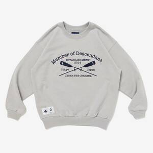 希少★新品本物【灰★4】★CROSS PADDLE CREW NECK クロスパドル クルー 刺繍グラフィック 正規店購入 ディセンダント 入手困難 DESCENDANT