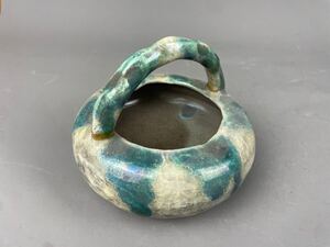 上野焼 花瓶 籠 小物入れ 水注 煎茶道具 古美術品 在銘 香 作家物 アンティーク 飾り物 置物 和風インテリア 伝統工芸 陶器