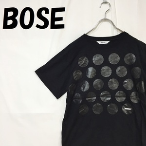 【人気】BOSE/ボーズ 半袖Tシャツ 綿100％ ドット柄 ブラック サイズF/S4949