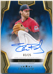 Shane Bieber MLB 2024 Topps Five Star Blue Signature Auto 25枚限定 直筆サイン ブルーオート シェーン・ビーバー