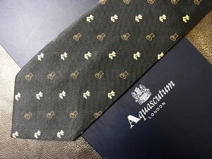 ★並品★4R01152【Aquascutum】アクアスキュータム「熊 クマ テディベア 柄」ネクタイ