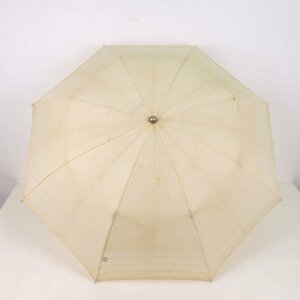 ハナエモリ 折りたたみ傘 日傘 無地 ロゴ ブランド傘 収納時約32cm 小物 レディース ベージュ HANAE MORI 森英恵