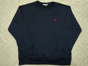 f●大きいサイズ 4L　メンズ●新品●U.S.POLO ASSN　ムネワンポイント刺繍ロゴ　トレーナー●ネイビー