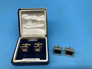 【A8133O128】カフスボタン スーツ メンズアクセサリー2点セット／SELFRIDGES MADE IN ENGLAND／ブランド記載無し ビスネス オシャレ