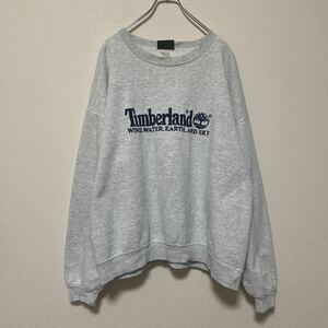 雰囲気抜群 ボロ 90s old timberland ティンバーランド スウェット トレーナー USA製 XXL vintage ビンテージ 古着 グレー supreme