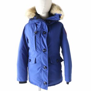 良品★国内正規品 CANADA GOOSE カナダグース 2300JL CHARLOTTE PARKA シャーロット ファー・フード付 ZIP UP ダウンジャケット ブルー S/P