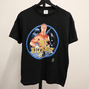 K532 90sビンテージ DELTA 半袖プリントTシャツ■1990年代製 表記XLサイズ ボーイズ 黒 ブラック WWF プロレス アメカジ ストリート 古着