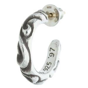 クロムハーツ Chrome Hearts HOOP SCROOL 1/スクロールフープ シルバーピアス 中古 OM10