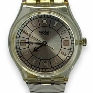 ■稼働品・珍品・希少　スウォッチ Swatch 1994年モデル Godefroi GK174 蛇腹ベルト スモールベルト　裏スケルトン