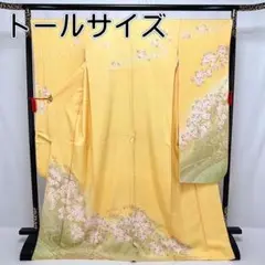 ゆりのはな　本振袖　京友禅銀彩加工ボカシ　金駒刺繍　紋意匠　花柄　正絹　J701