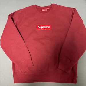 Supreme シュプリーム Box logo M サイズ 正規品 中 Crewneck スウェット クルーネック Logo Sweater ボックスロゴ エンジ 22fw