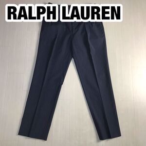 RALPH LAUREN ラルフローレン スラックス C92-W80-T170 37S-A5 ネイビー ストライプ つーたっく