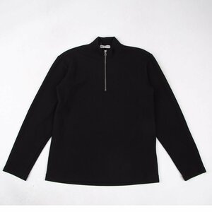 イッセイミヤケ メンISSEY MIYAKE MEN ポリ鹿の子ジップネックカットソー 黒L