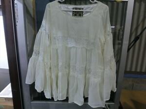 T【N6-50】【60サイズ】▲LIZLISA doll リズリサドール/長袖 シフォンレースチュニック/レディース/※ほつれ有