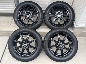 【屋内保管/美品】VRX 155/65R14 + アリア 黒 14インチ×4.5j 軽自動車用 スタッドレスタイヤ ホイール4本セット ブリヂストン ブリザック 